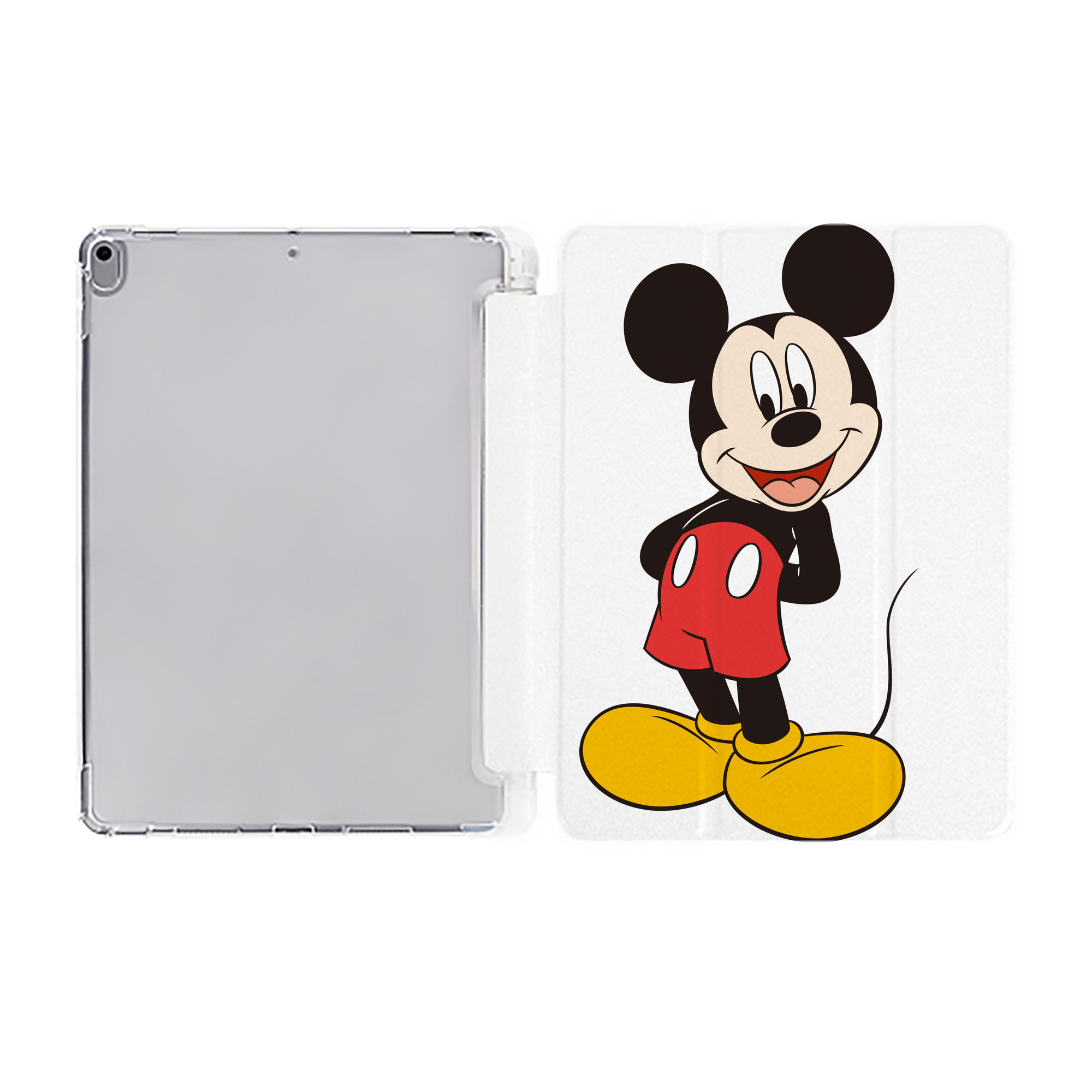 （画像用） ミッキーマウス Mickey Mouse IPad ケース ペン収納付き 三つ折りスタンド PUレザー×シリコン 対応機種9.5/10.5/10.9インチ